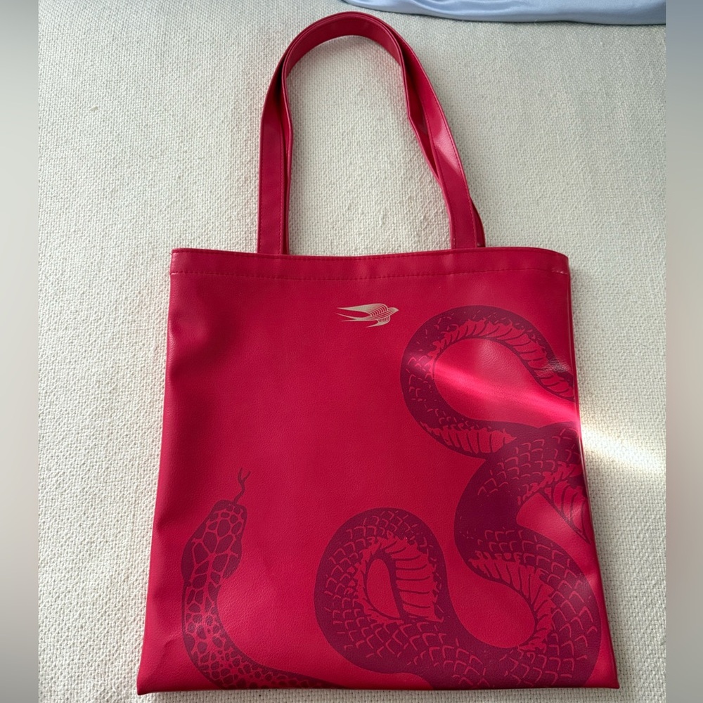 Martell red vegan tote bag Chinese new year 2025 the snake!3 snake napkin rings